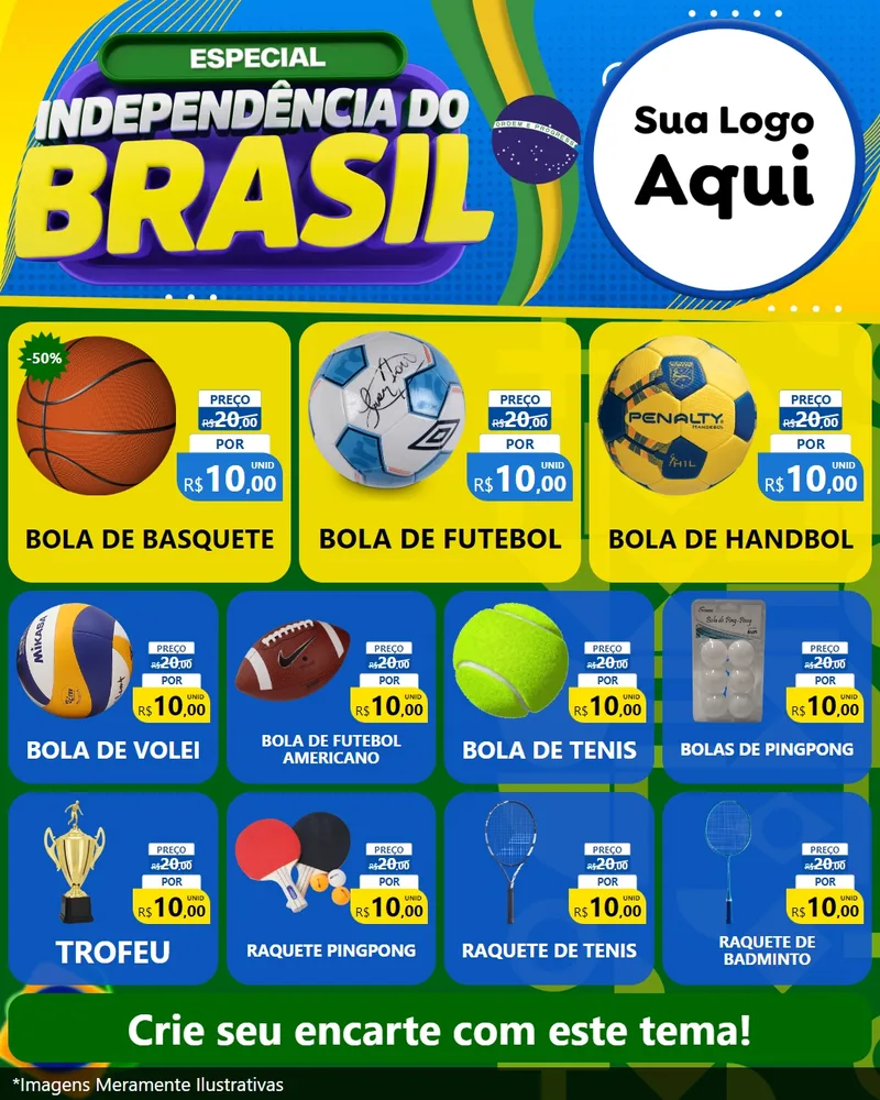 Modelo de Rede Social para Feed Instagram com o tema Especial Independência do Brasil para Artigos Esportivos