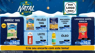 Modelo de TV para TV Horizontal com o tema O Melhor Natal É Aqui! para Supermercado