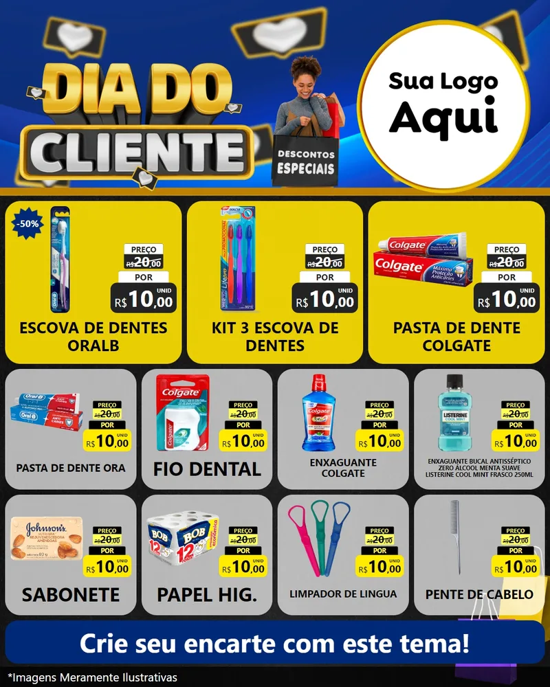 Modelo de Rede Social para Feed Instagram com o tema Dia Do Cliente para Higiene Pessoal