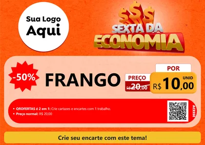 Modelo de Cartaz para Cartaz A4 Horizontal com o tema Sexta da Economia para Assados