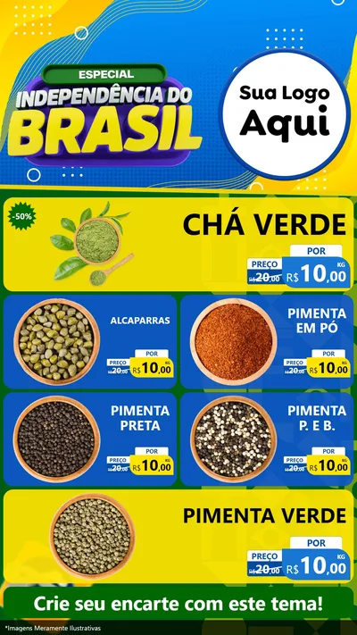 Modelo de TV para TV Vertical com o tema Especial Independência do Brasil para Produtos Naturais
