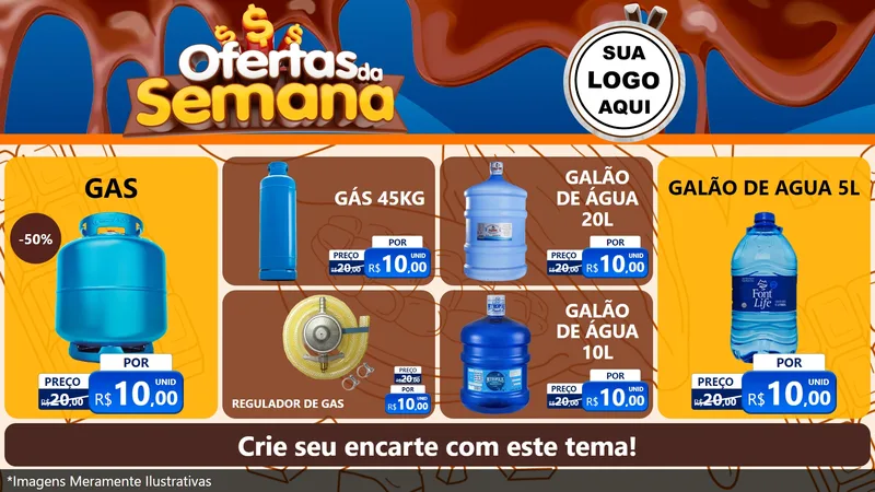 Modelo de TV para TV Horizontal com o tema Ofertas da Semana - Páscoa para Água e gás