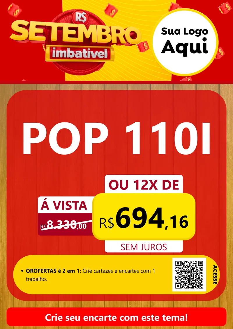 Modelo de Cartaz para Cartaz A4 Vertical com o tema Setembro Imbatível para Concessionaria de Motos