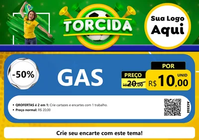 Modelo de Cartaz para Cartaz A4 Horizontal com o tema Torcida para Água e gás