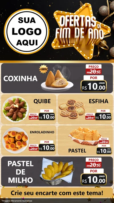 Modelo de TV para TV Vertical com o tema Ofertas de Fim de Ano para Salgadaria