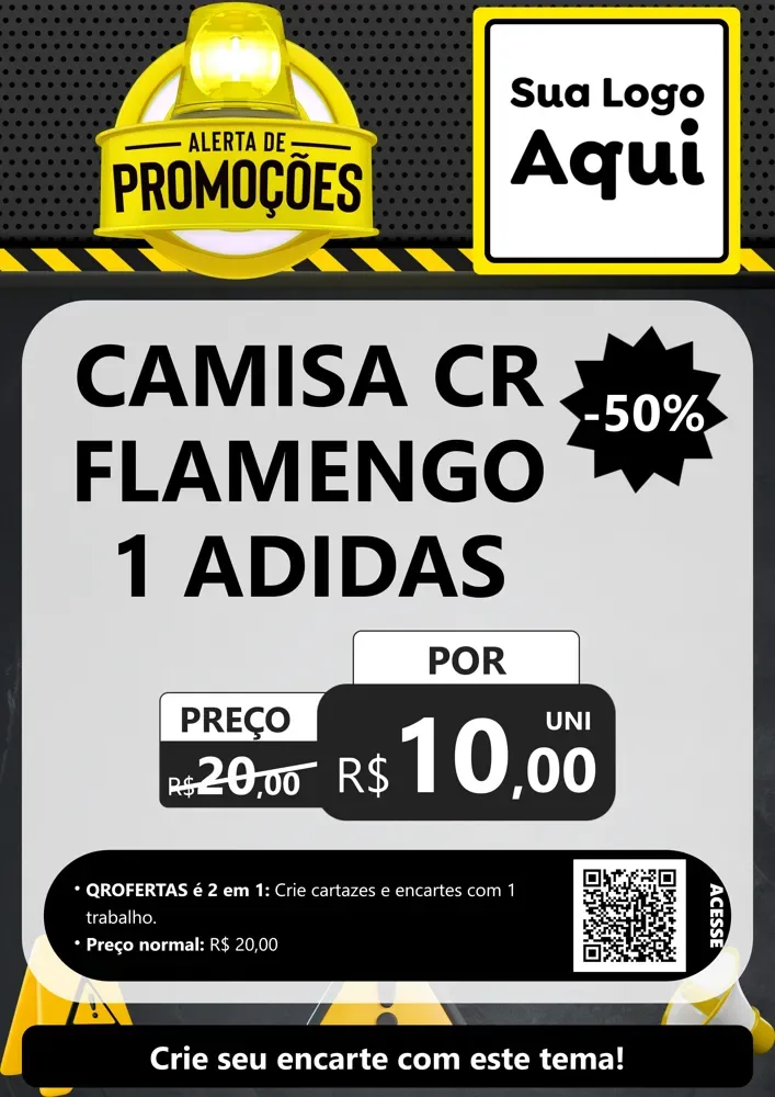 Modelo de Cartaz para Cartaz A4 Vertical com o tema Alerta de Promoções para Roupas e acessórios