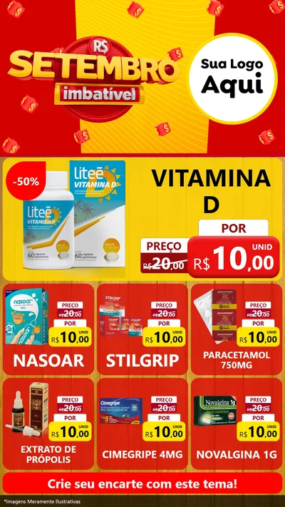 Modelo de Rede Social para Stories com o tema Setembro Imbatível para Farmácia