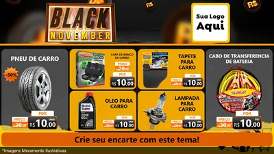 Modelo de TV para TV Horizontal com o tema Black November para Auto peças
