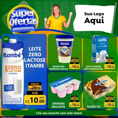 Modelo de Rede Social para Feed Facebook com o tema Super Ofertas de Independência para Frios e Laticínios