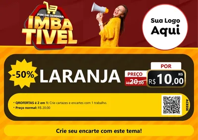 Modelo de Cartaz para Cartaz A4 Horizontal com o tema Fim de Semana Imbatível para Hortifrúti