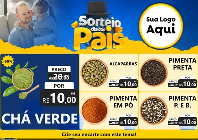 Modelo de Encarte para Encarte A4 Horizontal com o tema Sorteio Dia Dos Pais para Produtos Naturais