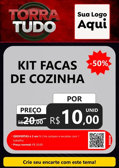 Modelo de Cartaz para Cartaz A4 Vertical com o tema Torra Tudo para Utilidades Domésticas