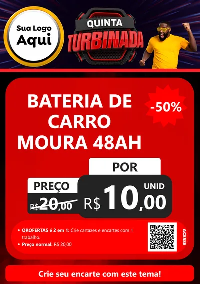 Modelo de Cartaz para Cartaz A4 Vertical com o tema Quinta Turbinada para Baterias Elétricas