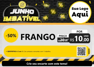 Modelo de Cartaz para Cartaz A4 Horizontal com o tema Junho Imbatível para Assados