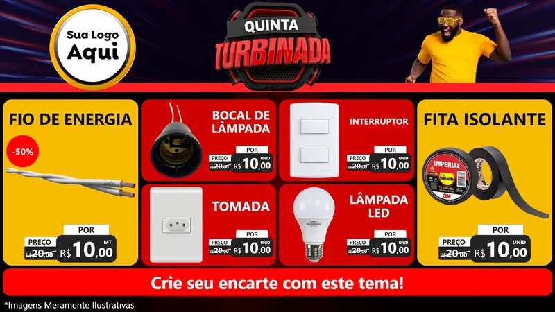 Modelo de TV para TV Horizontal com o tema Quinta Turbinada para Materiais Elétricos