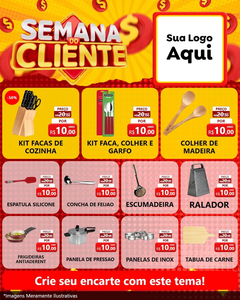 Modelo de Rede Social para Feed Instagram com o tema Semana do Cliente para Utilidades Domésticas