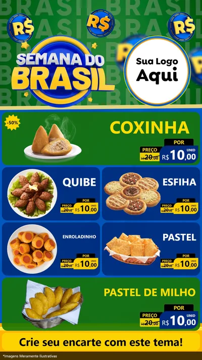 Modelo de TV para TV Vertical com o tema Semana Do Brasil para Salgadaria