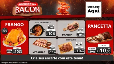 Modelo de TV para TV Horizontal com o tema Domingo do Bacon para Assados