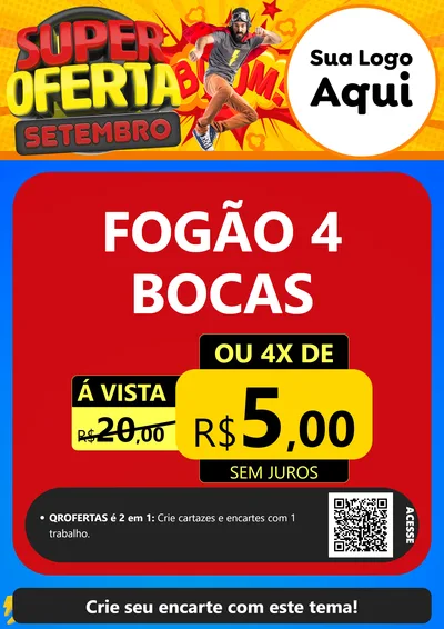 Modelo de Cartaz para Cartaz A4 Vertical com o tema Super Oferta Setembro para Móveis e Eletro