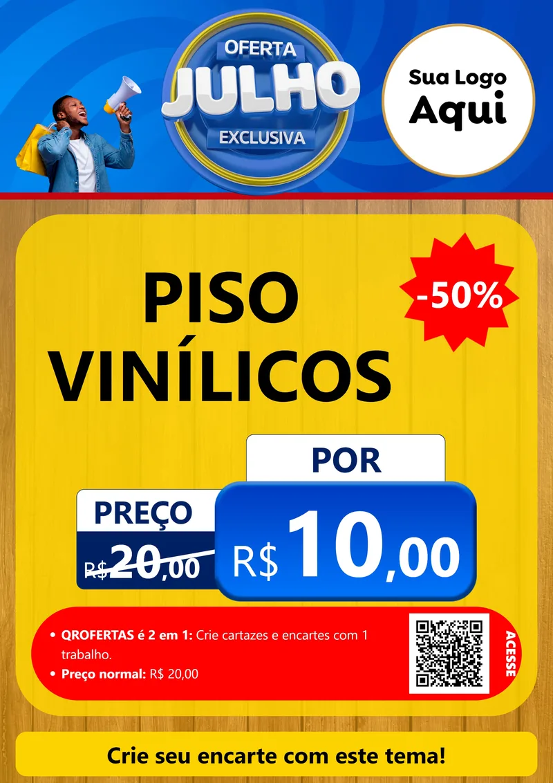 Modelo de Cartaz para Cartaz A4 Vertical com o tema Oferta Exclusiva, Julho para Material para Construção