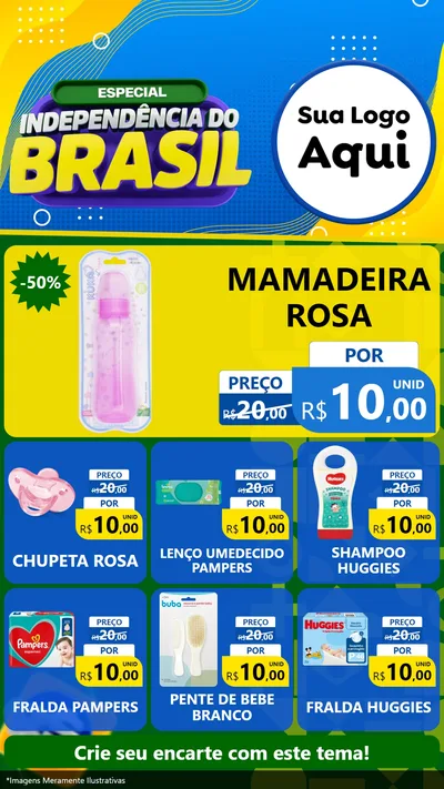 Modelo de Rede Social para Stories com o tema Especial Independência do Brasil para Bebês
