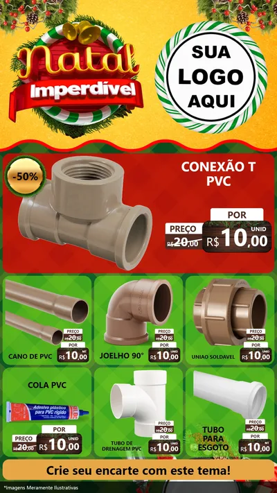 Modelo de Rede Social para Stories com o tema Natal Imperdível para Tubos e conexões