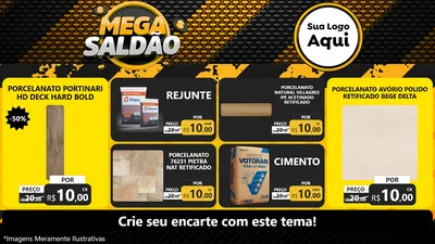 Modelo de TV para TV Horizontal com o tema Mega Saldão para Pisos e revestimentos