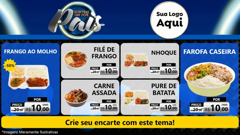 Modelo de TV para TV Horizontal com o tema Sorteio Dia Dos Pais para Restaurante