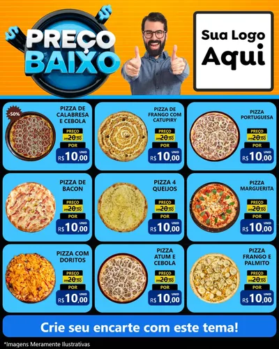 Modelo de Rede Social para Feed Instagram com o tema Preço Baixo para Pizzaria