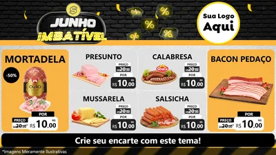 Modelo de TV para TV Horizontal com o tema Junho Imbatível para Frios e Laticínios