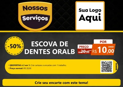 Modelo de Cartaz para Cartaz A4 Horizontal com o tema Nossos Serviços para Higiene Pessoal