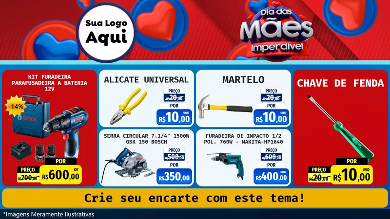 Modelo de TV para TV Horizontal com o tema Dia Das Mães Imperdível para Maquinas e Ferramentas
