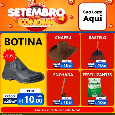 Modelo de Rede Social para Feed Facebook com o tema Operação Setembro Com Muita Economia para Agropecuária