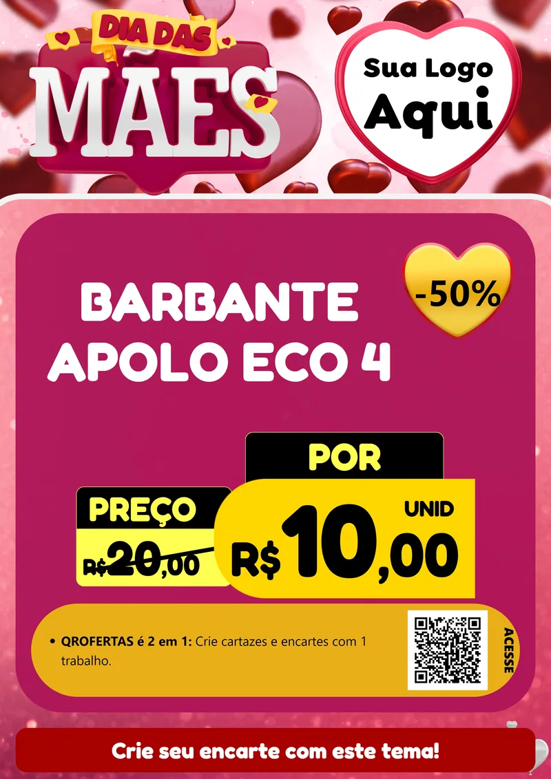 Modelo de Cartaz para Cartaz A4 Vertical com o tema Dia Das Mães para Armarinho e Aviamentos