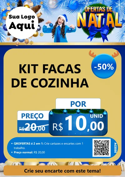 Modelo de Cartaz para Cartaz A4 Vertical com o tema Ofertas de Natal para Utilidades Domésticas
