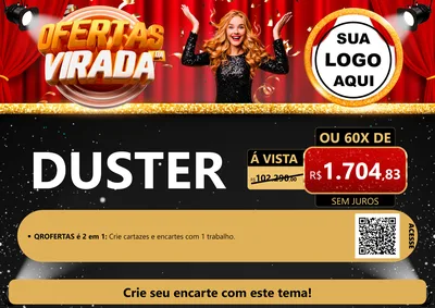 Modelo de Cartaz para Cartaz A4 Horizontal com o tema Ofertas da Virada para Concessionaria de Carros