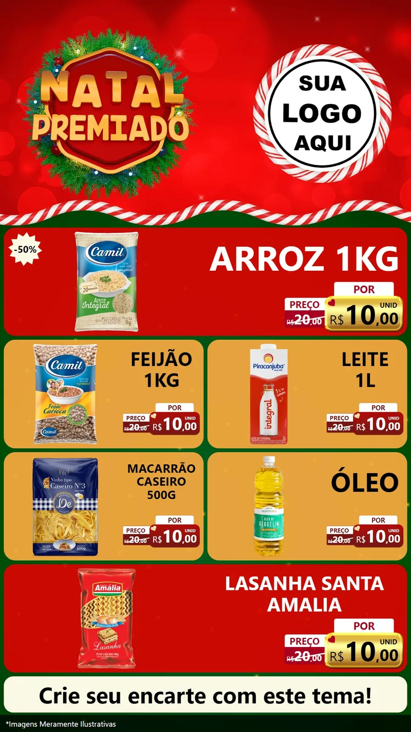 Modelo de TV para TV Vertical com o tema Natal Premiado para Supermercado
