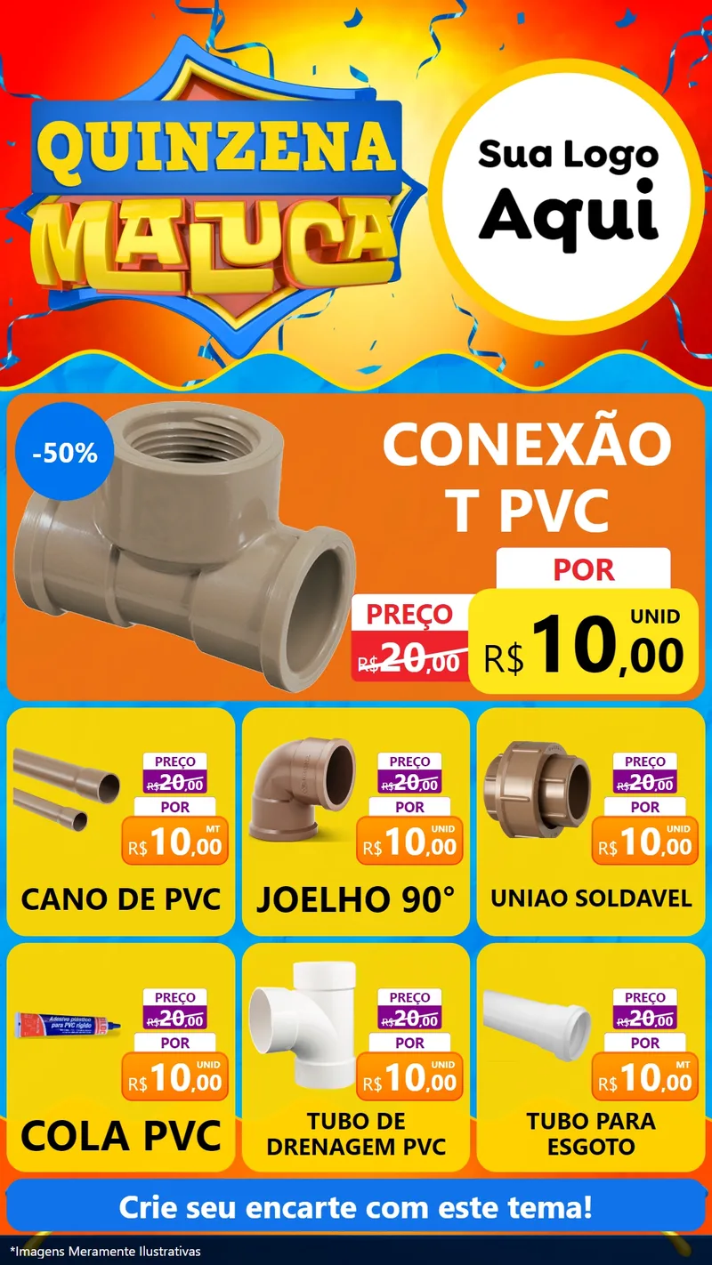 Modelo de Rede Social para Stories com o tema Quinzena Maluca para Tubos e conexões