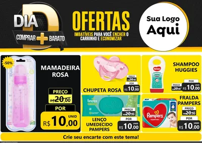 Modelo de Encarte para Encarte A4 Horizontal com o tema Dia D Mais Economia para Bebês