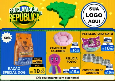 Modelo de Encarte para Encarte A4 Horizontal com o tema Proclamação da República para Pet Shop