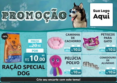 Modelo de Encarte para Encarte A4 Horizontal com o tema Promoção - Pet Shop para Pet Shop