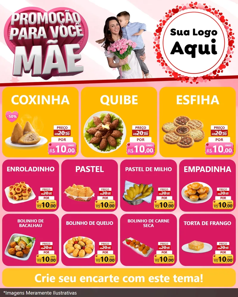 Modelo de Rede Social para Feed Instagram com o tema Promoção Para Você Mãe para Salgadaria