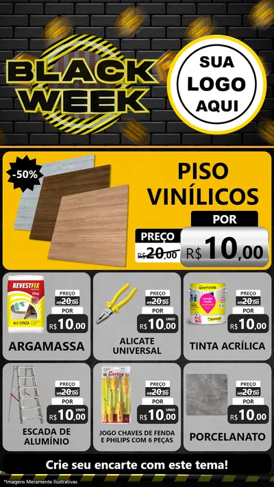 Modelo de Rede Social para Stories com o tema Black Week para Material para Construção