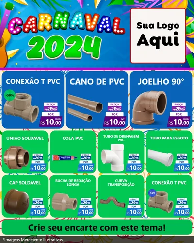 Modelo de Rede Social para Feed Instagram com o tema Carnaval 2027 para Tubos e conexões
