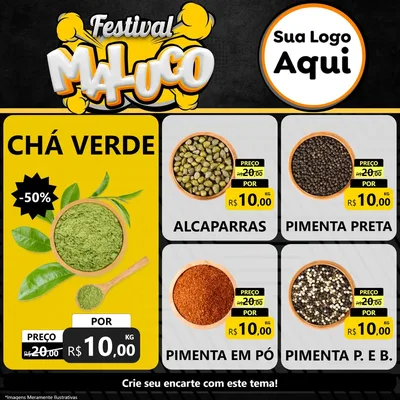 Modelo de Rede Social para Feed Facebook com o tema Festival Maluco para Produtos Naturais
