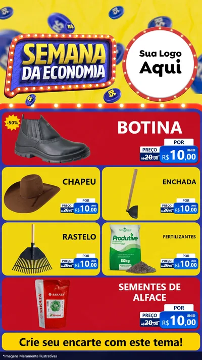 Modelo de TV para TV Vertical com o tema Semana da Economia para Agropecuária