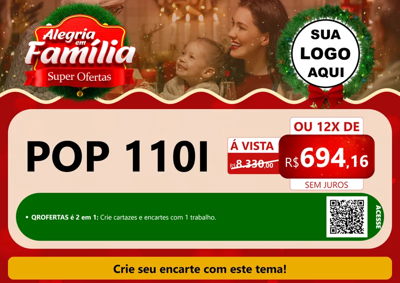 Modelo de Cartaz para Cartaz A4 Horizontal com o tema Alegria Em Família - Super Ofertas para Concessionaria de Motos