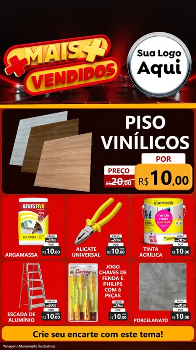 Modelo de Rede Social para Stories com o tema Mais Vendidos para Material para Construção