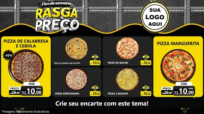 Modelo de TV para TV Horizontal com o tema Fim de Semana Rasga Preço para Pizzaria