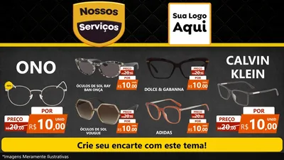 Modelo de TV para TV Horizontal com o tema Nossos Serviços para Óticas